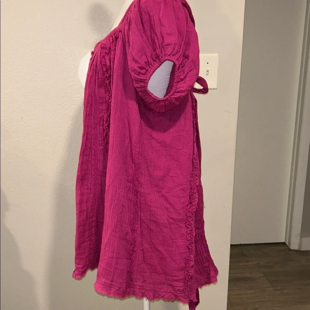 Free People Angele Mini Dress S OB1310143 Dragonfruit Punch Pink SZ Small